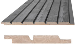 Utvendig kledning 606 Dobbelfals NS (60 gr) med spor med Jotun 1434 Labrador
